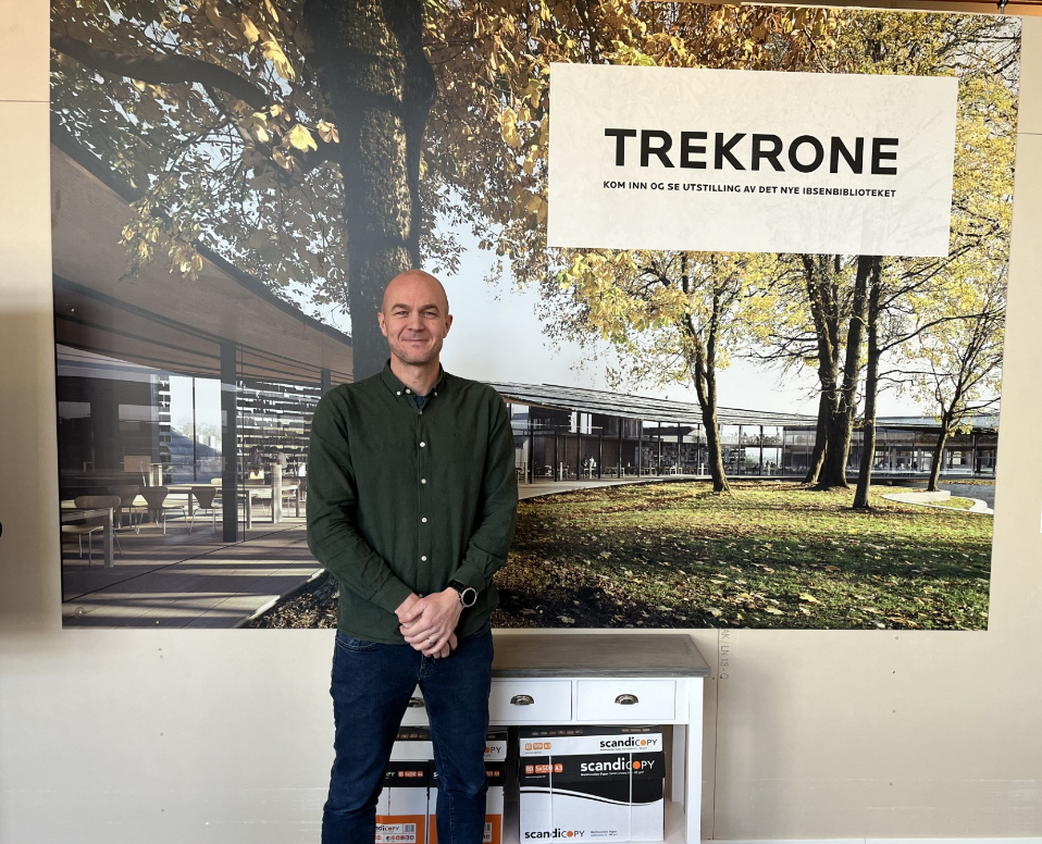 Sindre Karlsson fra Backe er prosjekteringsleder for Ibsenbiblioteket.