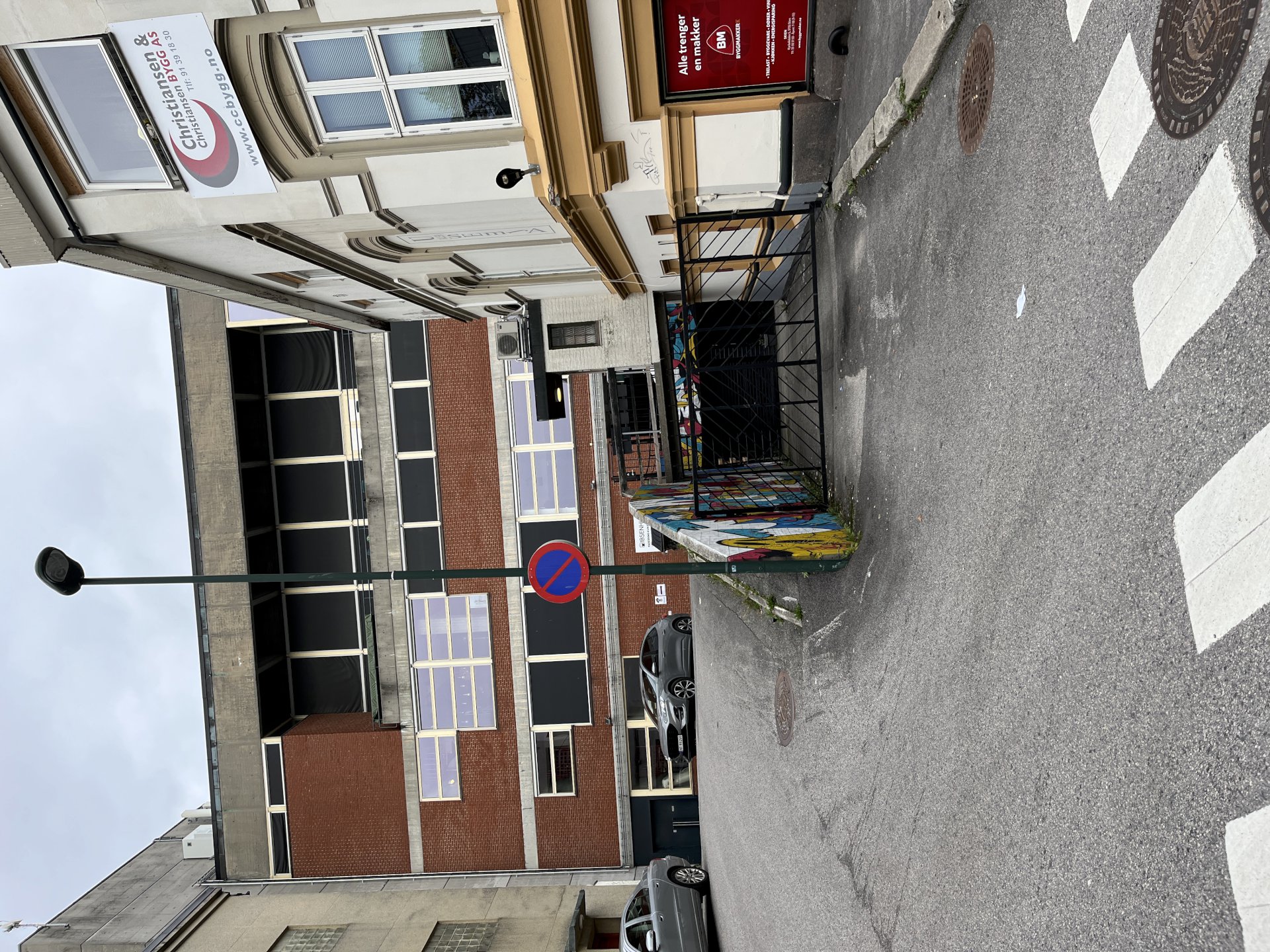 Bygge og gater i Skien sentrum