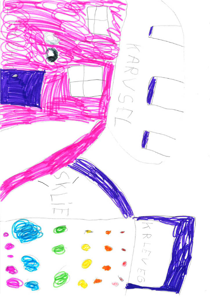 tegning av hvordan drømmeuterommet på skolen kan være