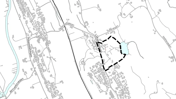 Kart som viser planområdet for Nordre Limi