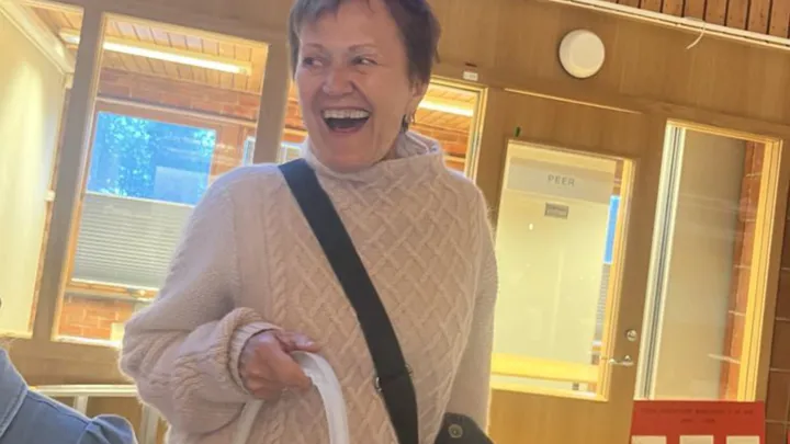 Turid Flåt på Brunostens avslutningsfest.