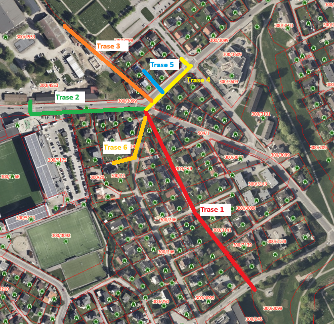 Kart hvor vi har markert hvilke gater som blir berørt av arbeidet. 