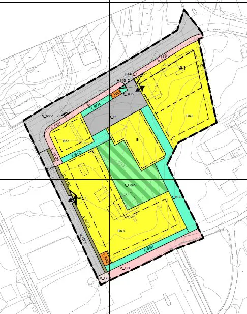 Plankart for Gulsetlia 9 og 5