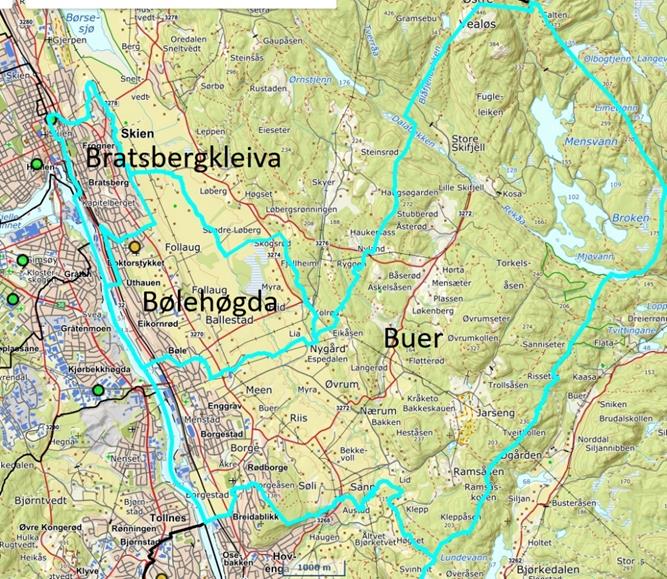 Bilde som viser skolekretsenser